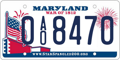 MD license plate 0AO8470