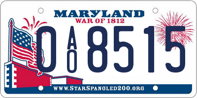 MD license plate 0AO8515