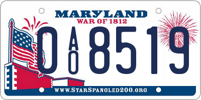 MD license plate 0AO8519