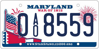 MD license plate 0AO8559