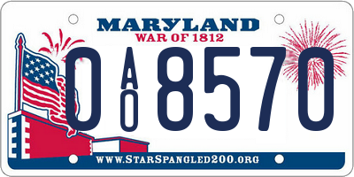 MD license plate 0AO8570