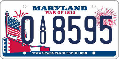 MD license plate 0AO8595