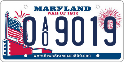 MD license plate 0AO9019