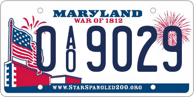MD license plate 0AO9029
