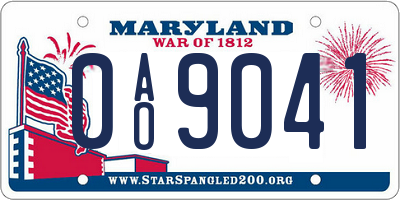MD license plate 0AO9041