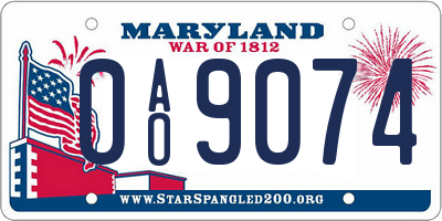 MD license plate 0AO9074