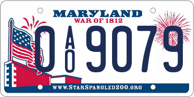 MD license plate 0AO9079