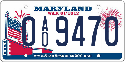 MD license plate 0AO9470