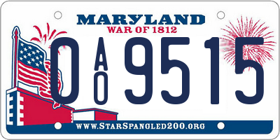 MD license plate 0AO9515