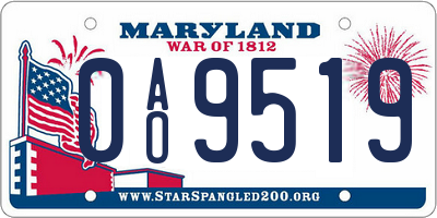 MD license plate 0AO9519