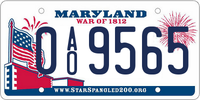 MD license plate 0AO9565