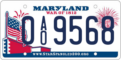 MD license plate 0AO9568
