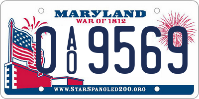 MD license plate 0AO9569