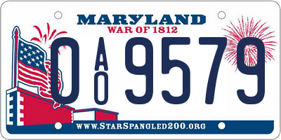 MD license plate 0AO9579