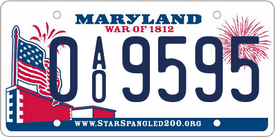 MD license plate 0AO9595
