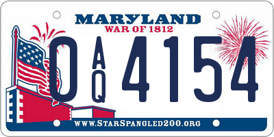 MD license plate 0AQ4154