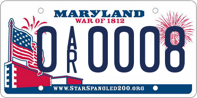 MD license plate 0AR0008