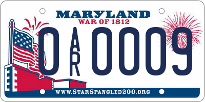 MD license plate 0AR0009