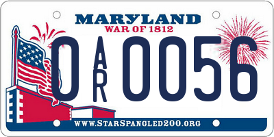 MD license plate 0AR0056
