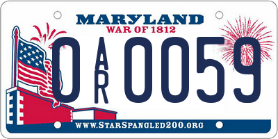 MD license plate 0AR0059