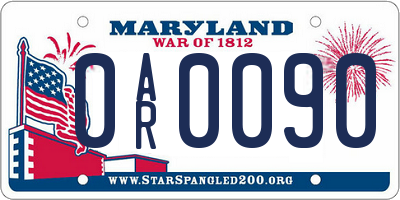 MD license plate 0AR0090