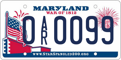 MD license plate 0AR0099