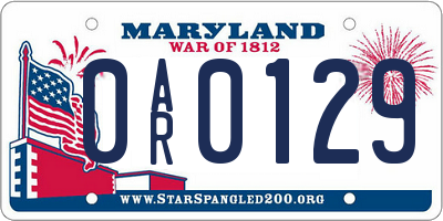 MD license plate 0AR0129