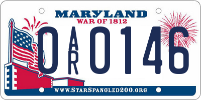 MD license plate 0AR0146