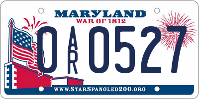 MD license plate 0AR0527