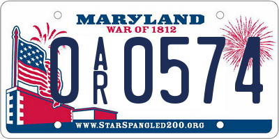 MD license plate 0AR0574