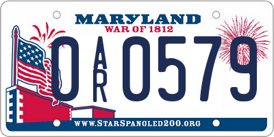 MD license plate 0AR0579