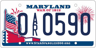 MD license plate 0AR0590
