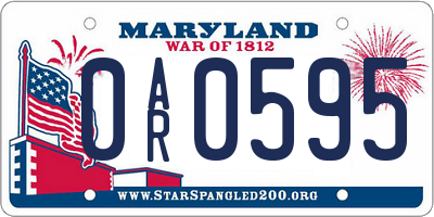 MD license plate 0AR0595