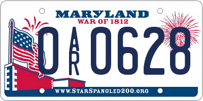 MD license plate 0AR0628