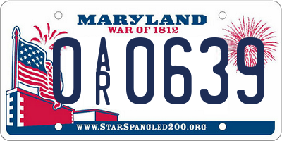MD license plate 0AR0639