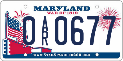 MD license plate 0AR0677