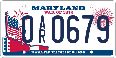MD license plate 0AR0679