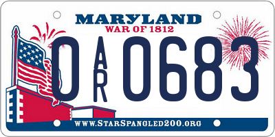 MD license plate 0AR0683