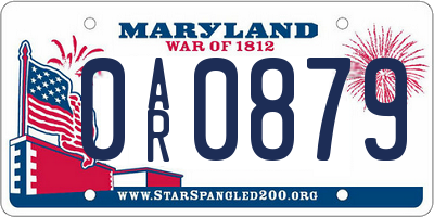 MD license plate 0AR0879