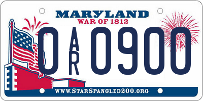 MD license plate 0AR0900