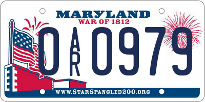 MD license plate 0AR0979