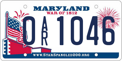 MD license plate 0AR1046