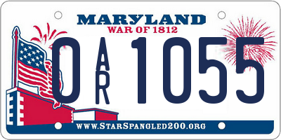 MD license plate 0AR1055