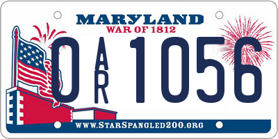 MD license plate 0AR1056