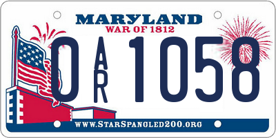MD license plate 0AR1058
