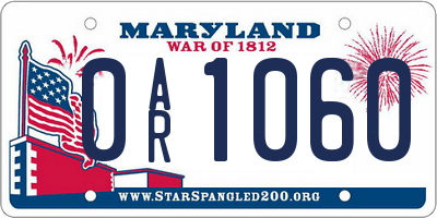 MD license plate 0AR1060
