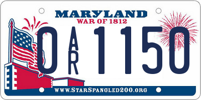 MD license plate 0AR1150