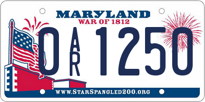 MD license plate 0AR1250