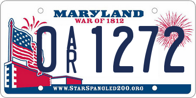 MD license plate 0AR1272