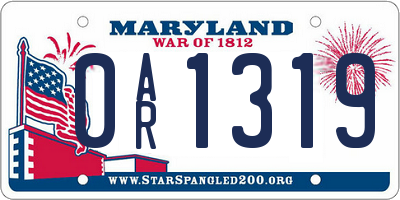 MD license plate 0AR1319